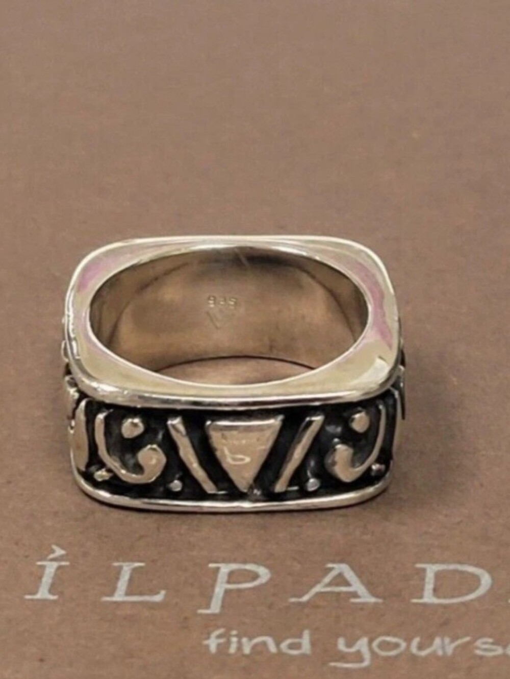 Rare Vintage Silpada .925 Sterling Silver Square Scroll Filigree Ring R0835